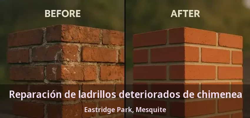 Reparación de ladrillos deteriorados de chimenea Eastridge Park, Mesquite - TX